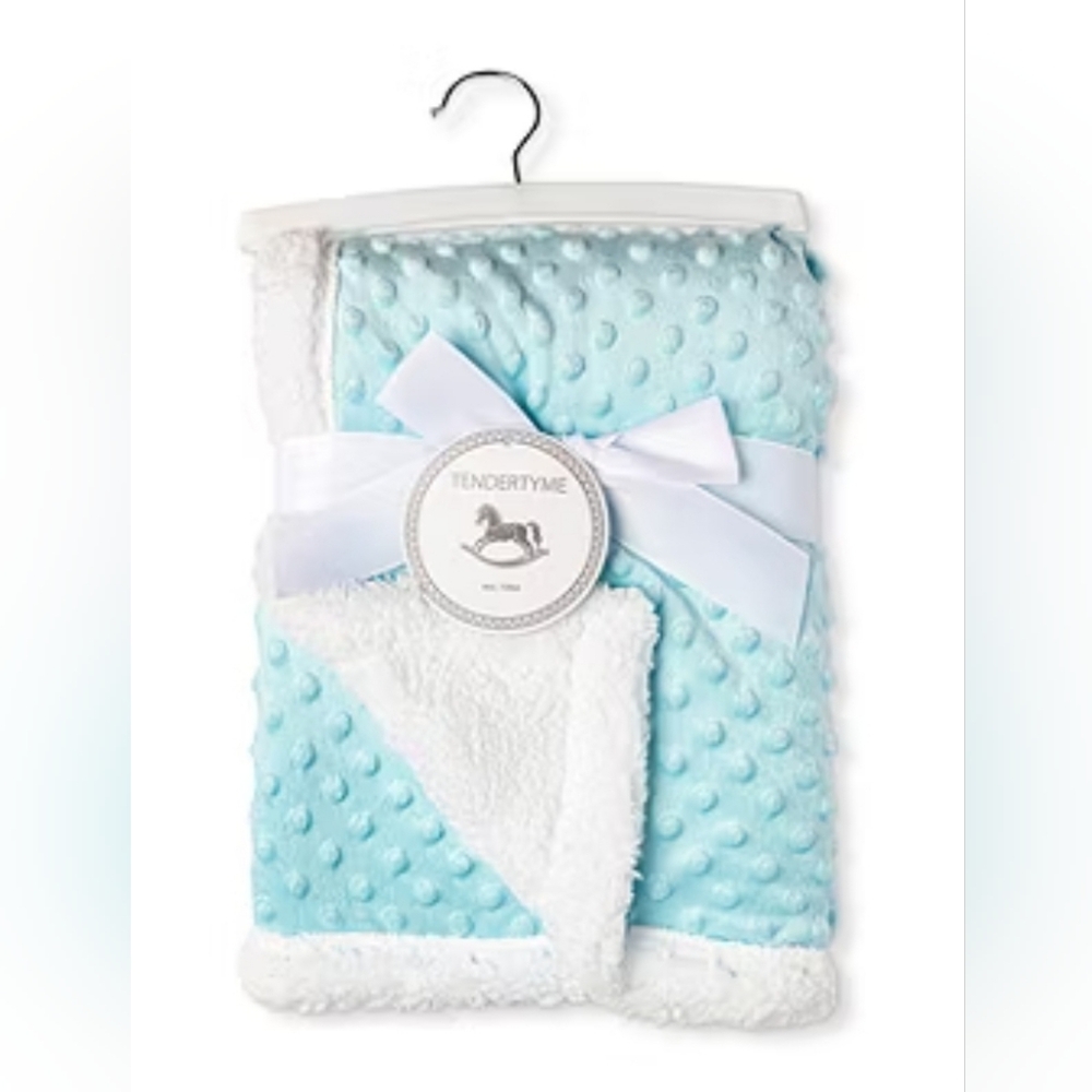 Tender Kisses Blue Baby Blanket